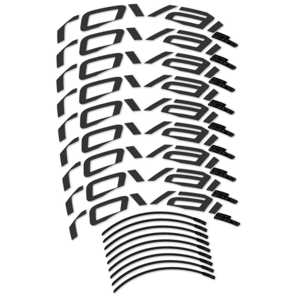 Stickers for Roval CLX 64 Disc, Road Wheel vinyl decals (v2) - Very Dark Grey