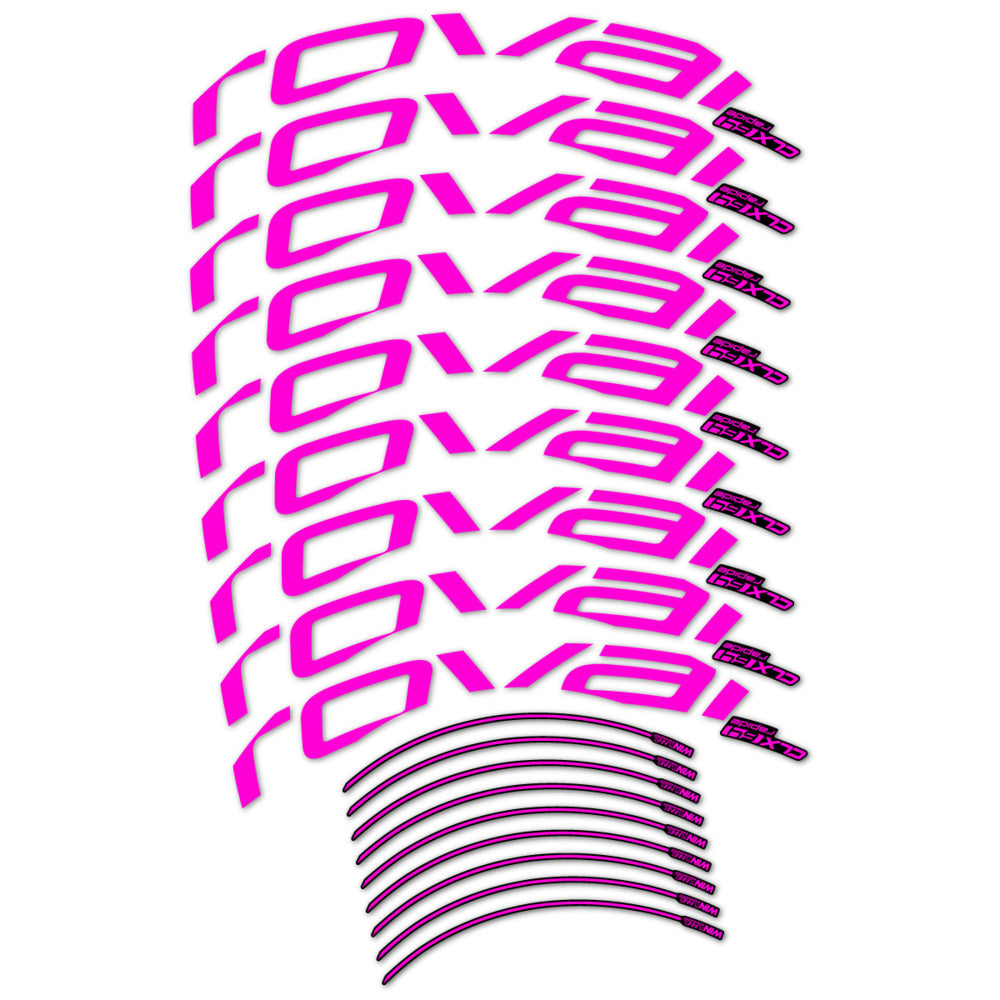 Stickers for Roval CLX 64 Disc, Road Wheel vinyl decals (v2) - Fuchsia Neon
