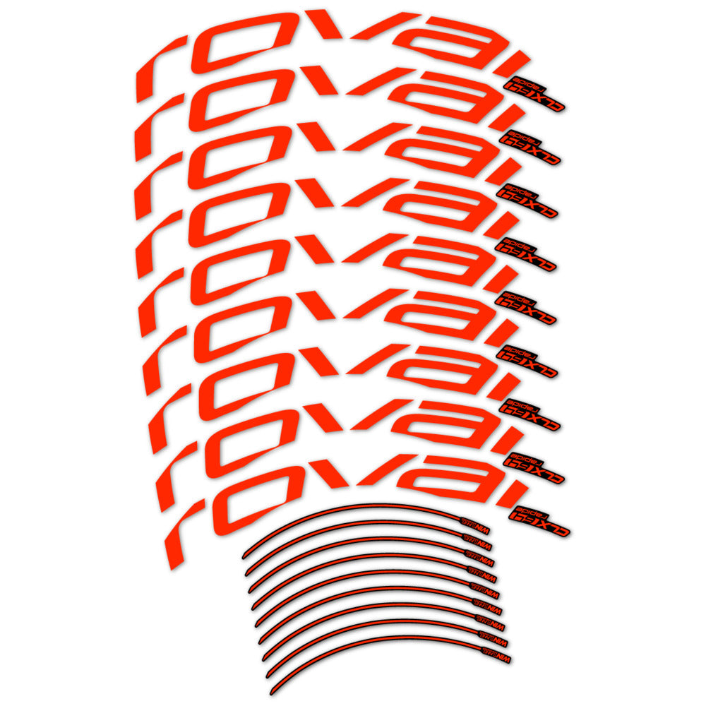 Stickers for Roval CLX 64 Disc, Road Wheel vinyl decals (v2) - Neon Red