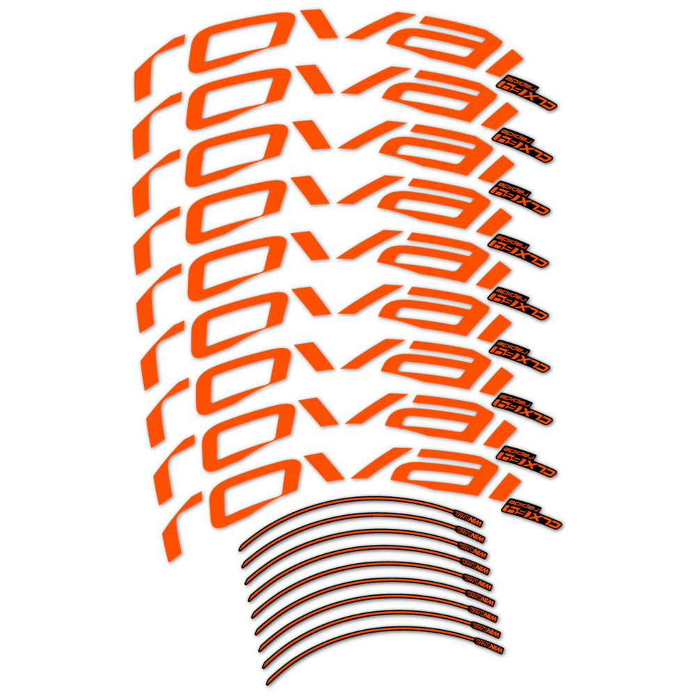 Stickers for Roval CLX 64 Disc, Road Wheel vinyl decals (v2) - Orange
