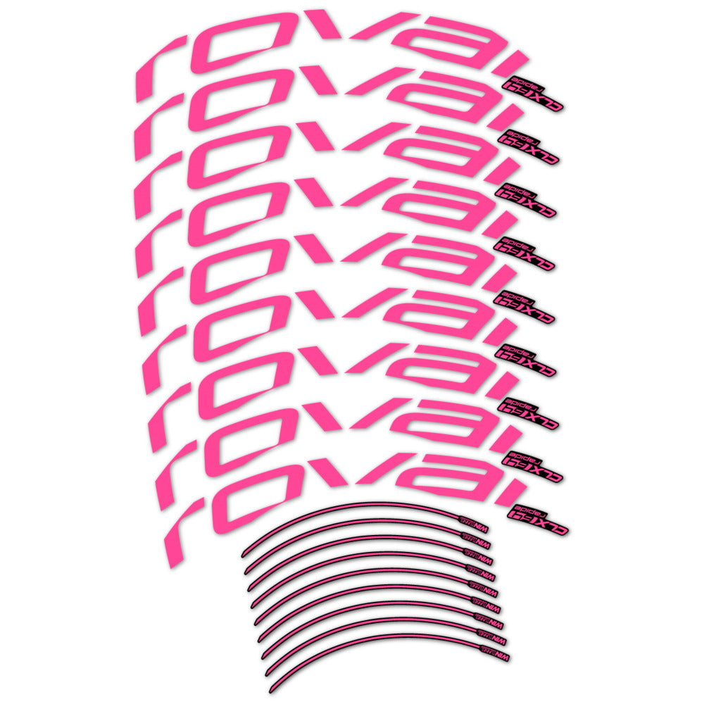 Stickers for Roval CLX 64 Disc, Road Wheel vinyl decals (v2) - Bubblegum Pink