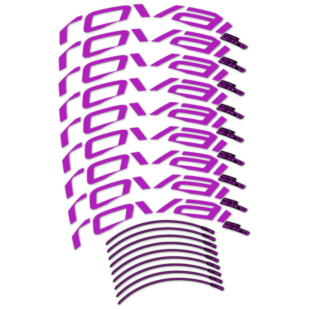 Stickers for Roval CLX 64 Disc, Road Wheel vinyl decals (v2) - Violet Pink