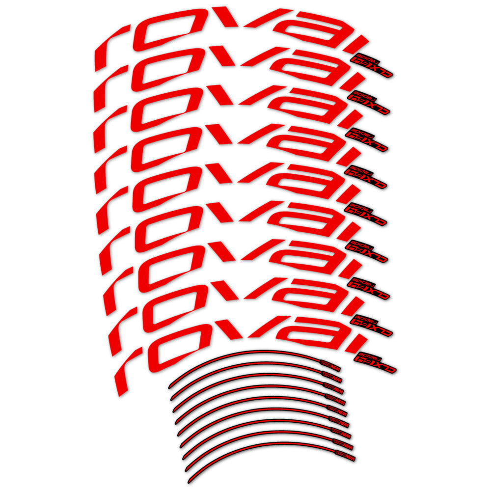 Stickers for Roval CLX 64 Disc, Road Wheel vinyl decals (v2) - Red