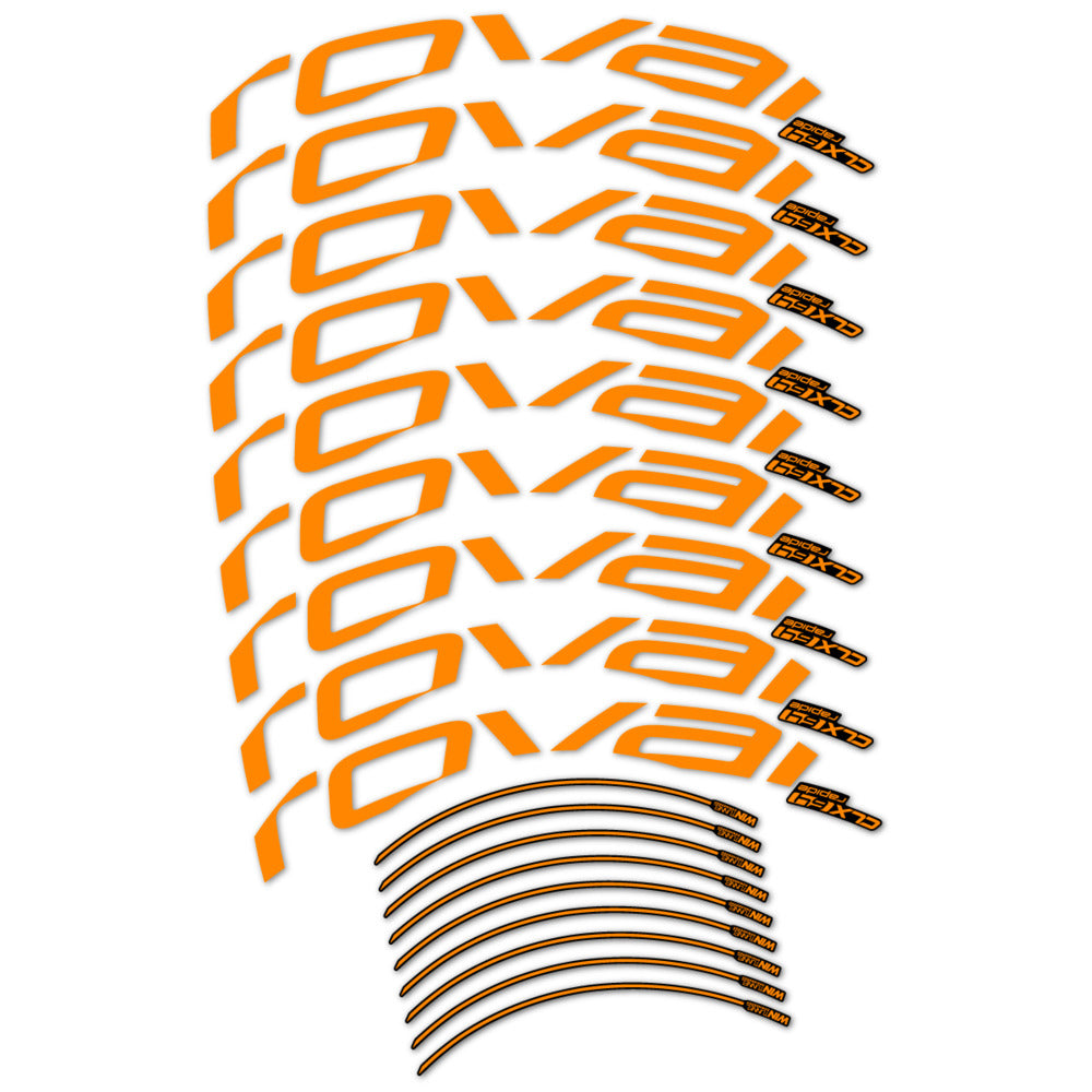 Stickers for Roval CLX 64 Disc, Road Wheel vinyl decals (v2) - Saffron Yellow