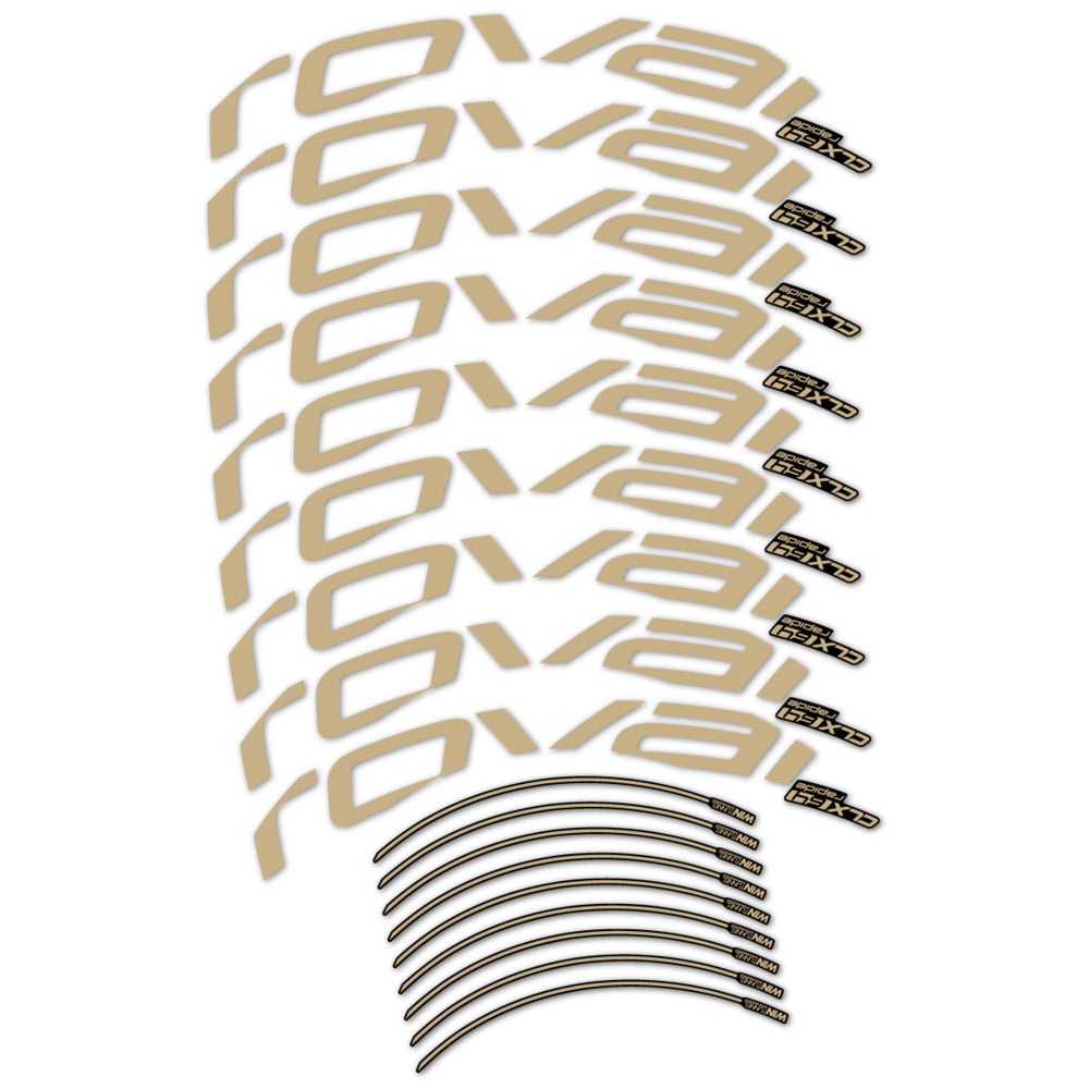 Stickers for Roval CLX 64 Disc, Road Wheel vinyl decals (v2) - Sand