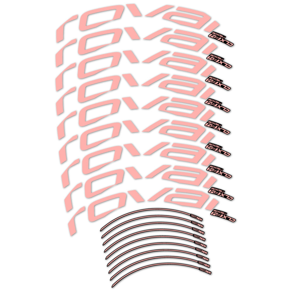 Stickers for Roval CLX 64 Disc, Road Wheel vinyl decals (v2) - Salmon Pink