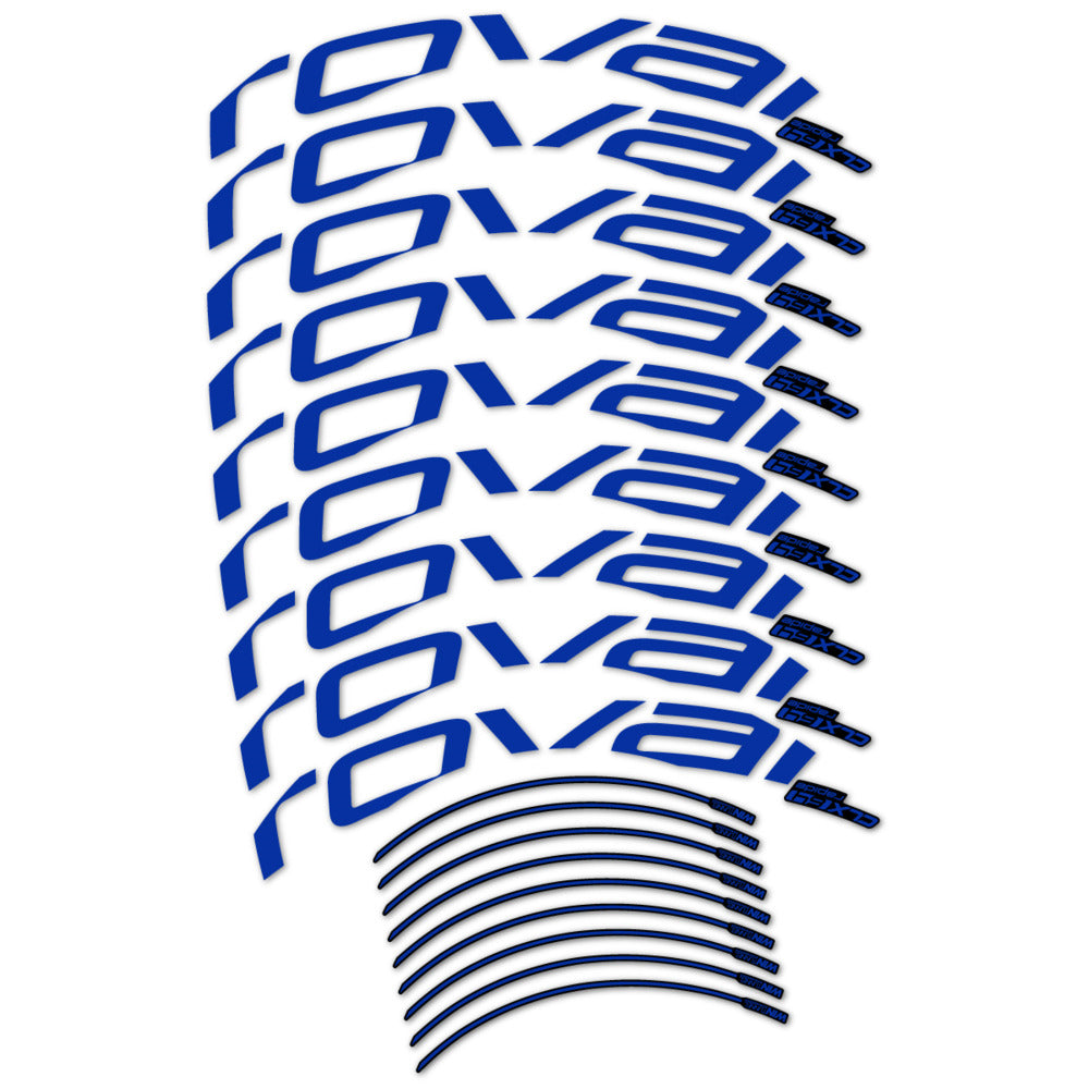 Stickers for Roval CLX 64 Disc, Road Wheel vinyl decals (v2) - Ultramarine Blue