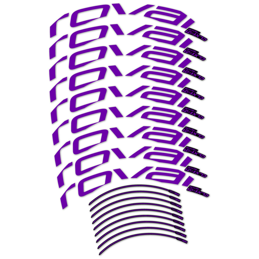 Stickers for Roval CLX 64 Disc, Road Wheel vinyl decals (v2) - Violet
