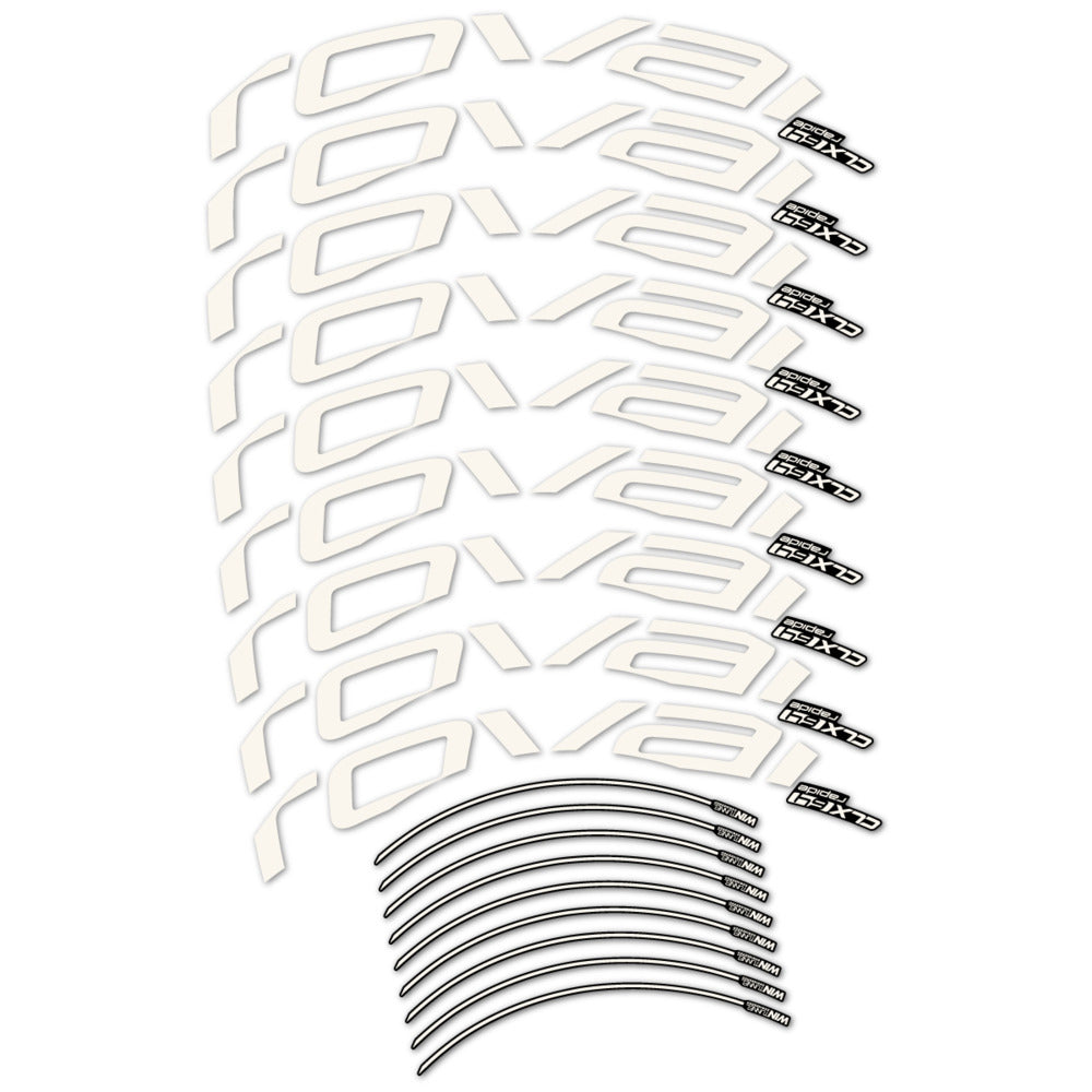 Stickers for Roval CLX 64 Disc, Road Wheel vinyl decals (v2) - Bone White