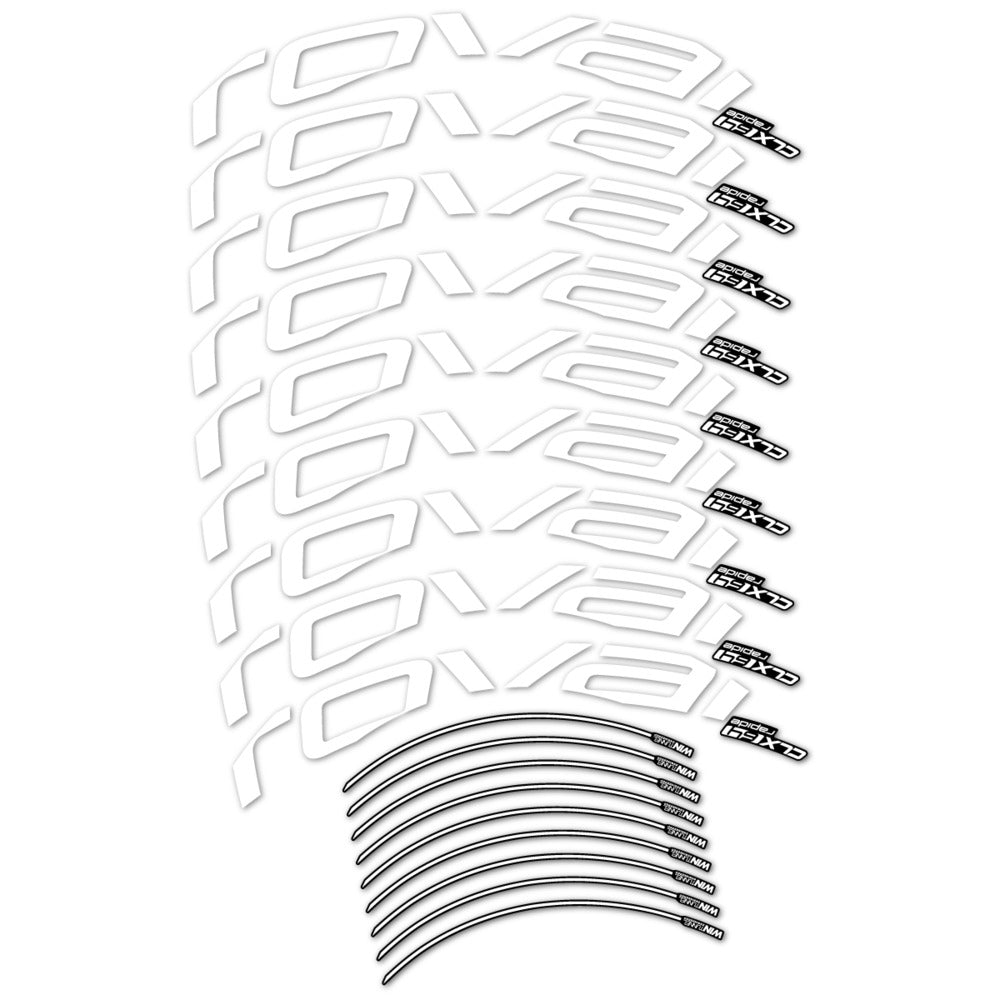 Stickers for Roval CLX 64 Disc, Road Wheel vinyl decals (v2) - White