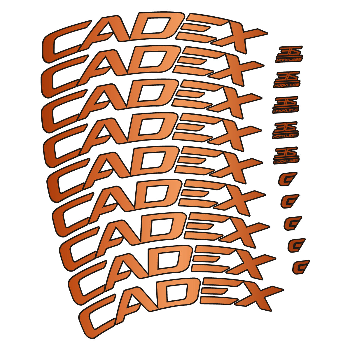 Stickers for CADEX 36 Disc 2021-2026, Road Wheel 36mm vinyl decals - Bronze