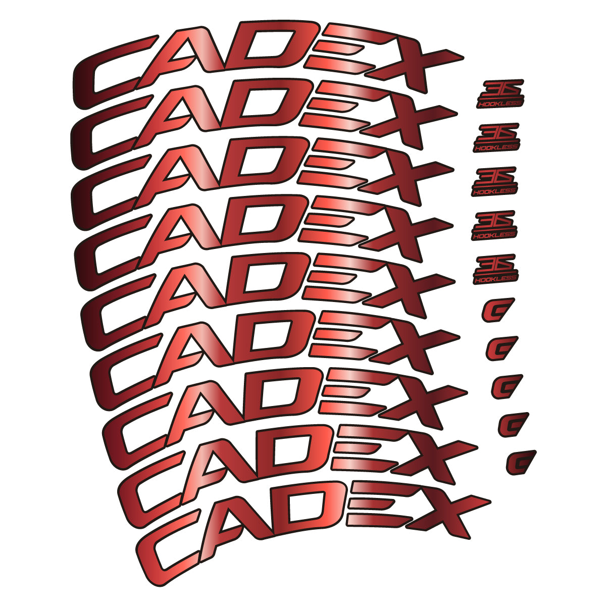 Stickers for CADEX 36 Disc 2021-2026, Road Wheel 36mm vinyl decals - Copper