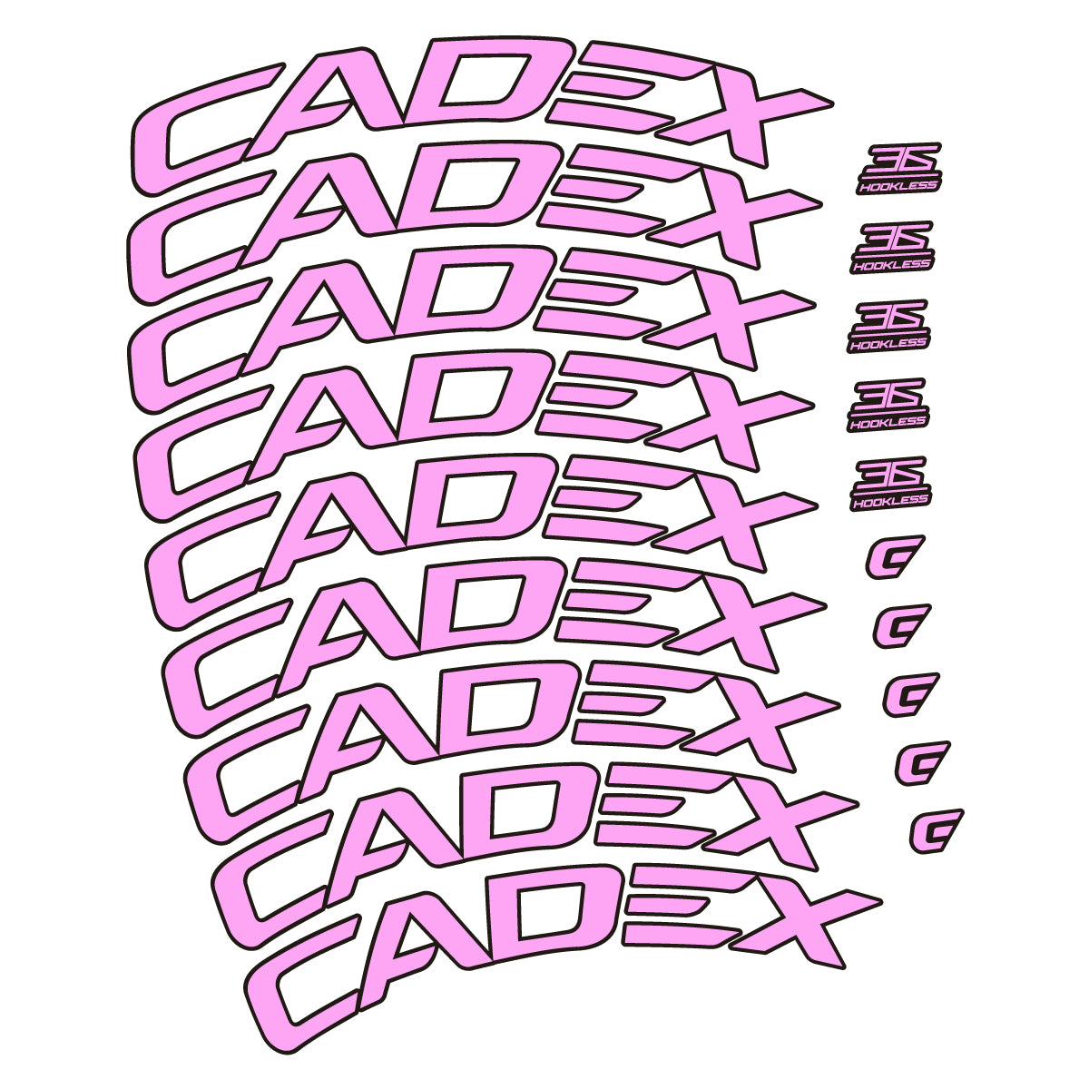 Stickers for CADEX 36 Disc 2021-2026, Road Wheel 36mm vinyl decals - Light Lilac