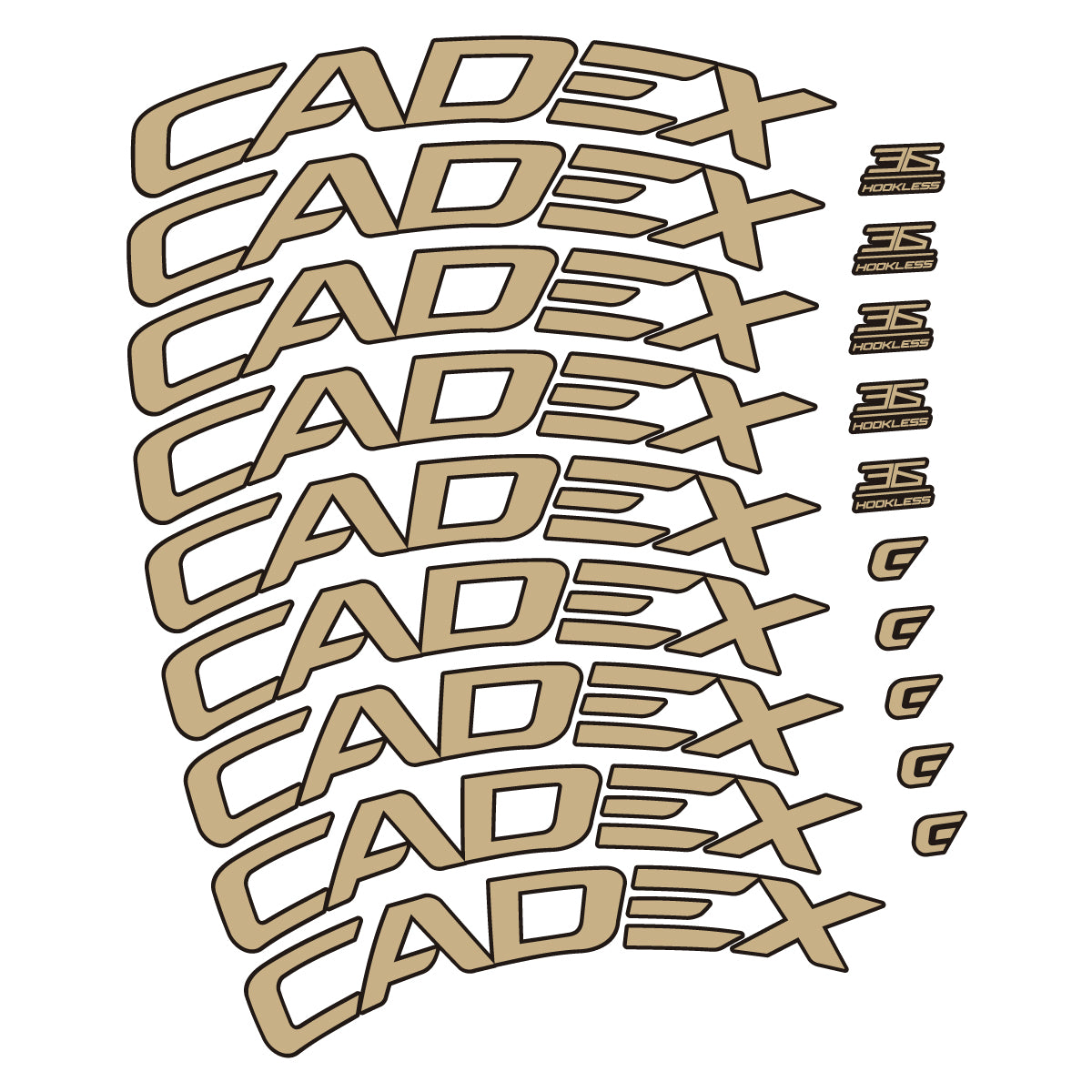Stickers for CADEX 36 Disc 2021-2026, Road Wheel 36mm vinyl decals - Sand