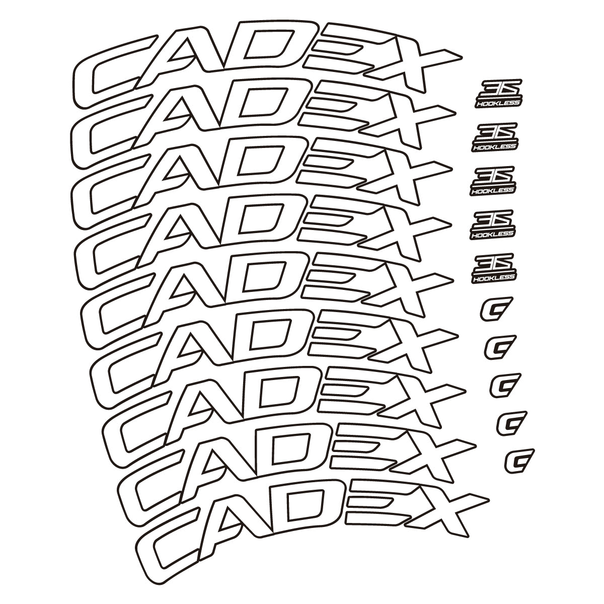Stickers for CADEX 36 Disc 2021-2026, Road Wheel 36mm vinyl decals - White