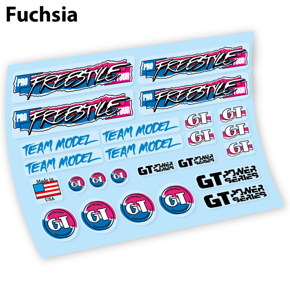 GT Pro Tour Freesyle 1987, Square BMX Sticker Vinyl Graphics Kit ...