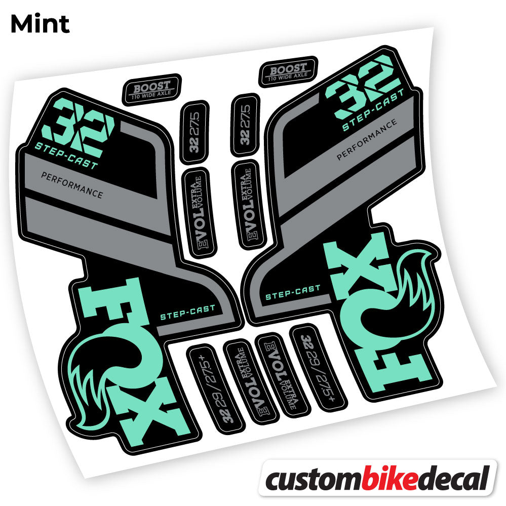 Aufkleber, Fox 32 SC Performance Step Cast 2021, Fahrradgabel-Aufkleber Vinyl