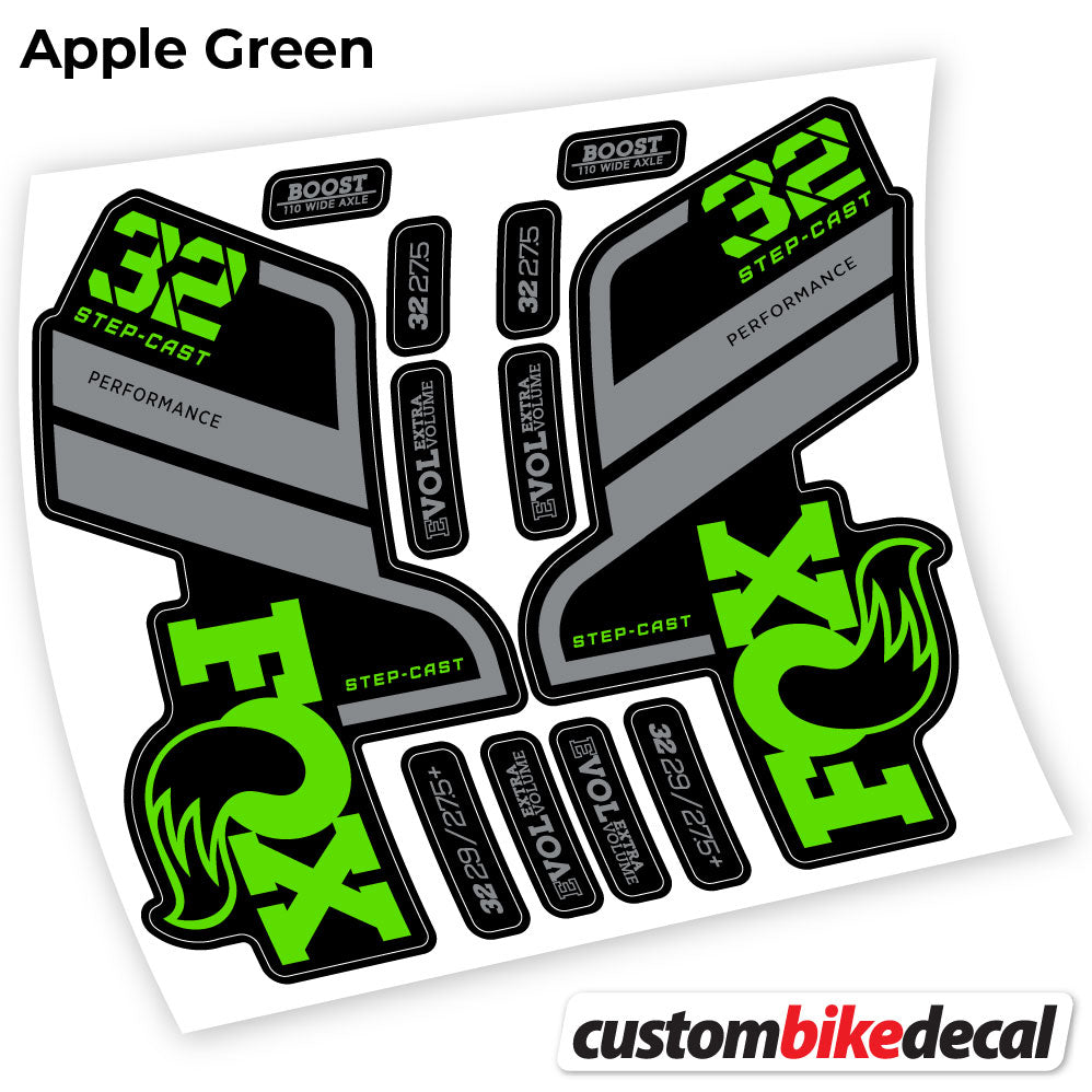 Aufkleber, Fox 32 SC Performance Step Cast 2021, Fahrradgabel-Aufkleber Vinyl