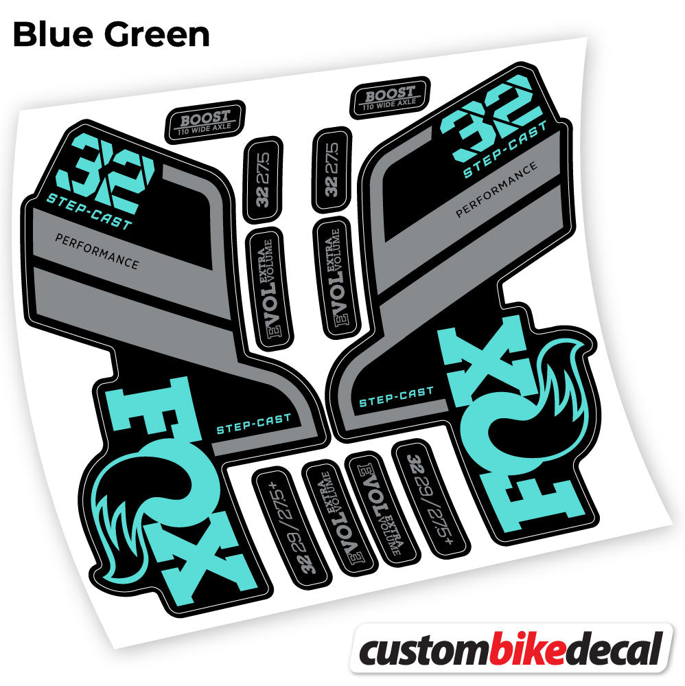 Aufkleber, Fox 32 SC Performance Step Cast 2021, Fahrradgabel-Aufkleber Vinyl