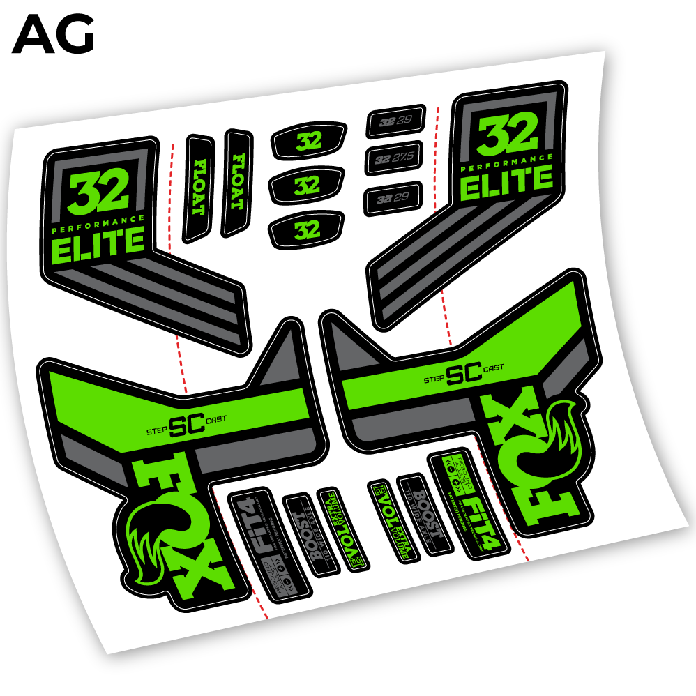 Aufkleber, Fox SC 32 Elite Performance 2018, Fahrradgabel-Aufkleber Vinyl
