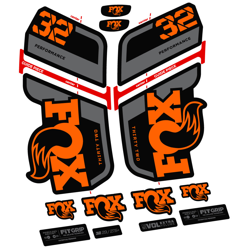 Aufkleber Fox 32 Performance 2022 VEC, Fahrradgabel, Sticker Vinyl
