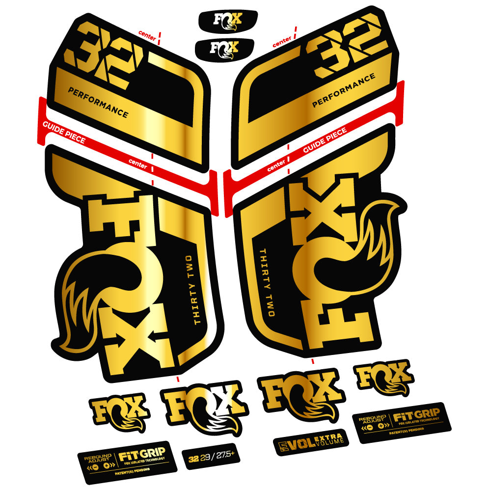 Aufkleber Fox 32 Performance 2022 VEC, Fahrradgabel, Sticker Vinyl