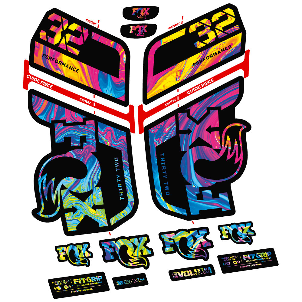 Aufkleber Fox 32 Performance 2022 VEC, Fahrradgabel, Sticker Vinyl