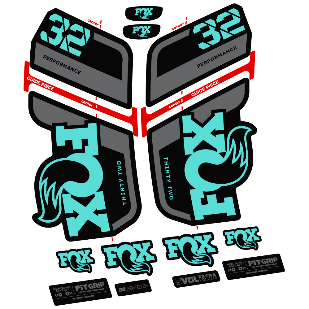 Aufkleber Fox 32 Performance 2022 VEC, Fahrradgabel, Sticker Vinyl