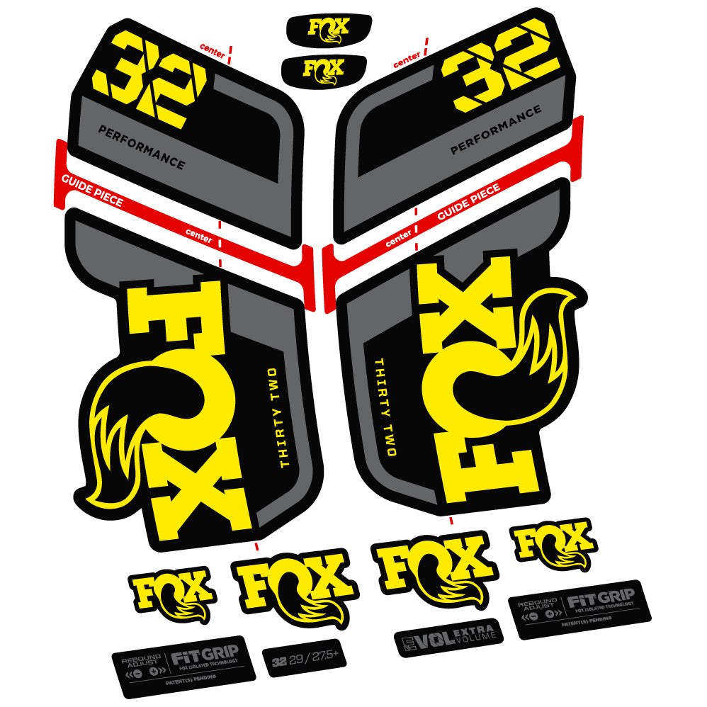 Aufkleber Fox 32 Performance 2022 VEC, Fahrradgabel, Sticker Vinyl