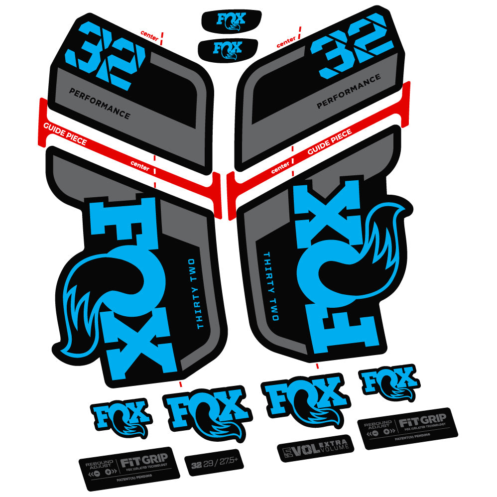 Aufkleber Fox 32 Performance 2022 VEC, Fahrradgabel, Sticker Vinyl
