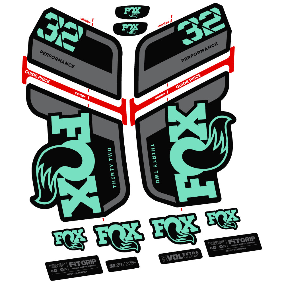Aufkleber Fox 32 Performance 2022 VEC, Fahrradgabel, Sticker Vinyl