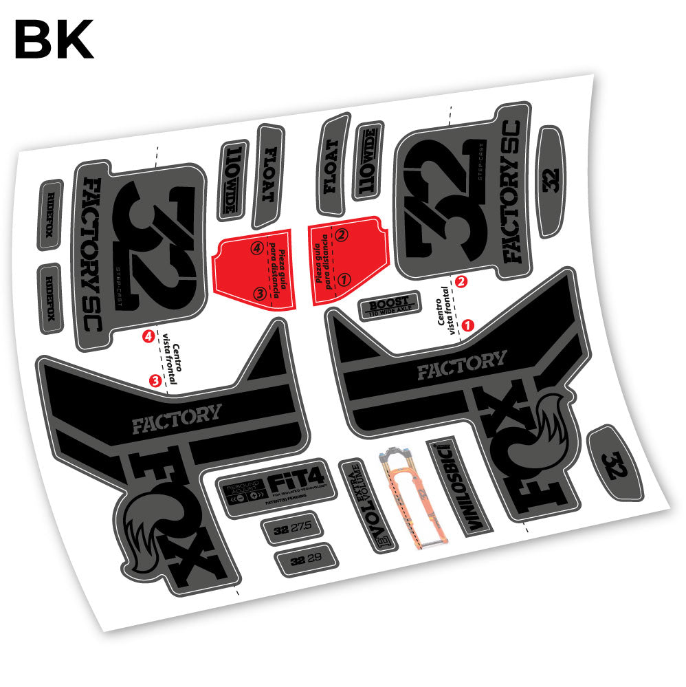Aufkleber, Fox 32 2019, Fahrradgabel-Aufkleber, Vinyl