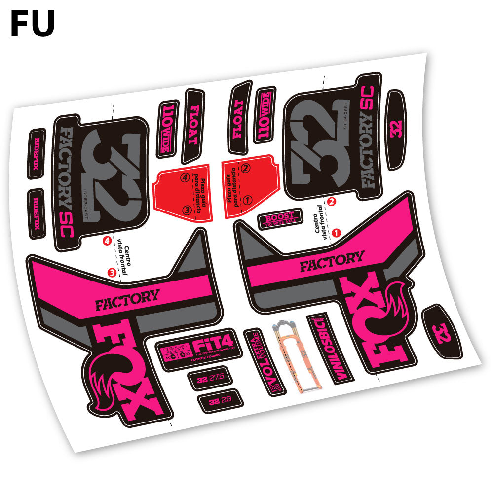 Aufkleber, Fox 32 2019, Fahrradgabel-Aufkleber, Vinyl