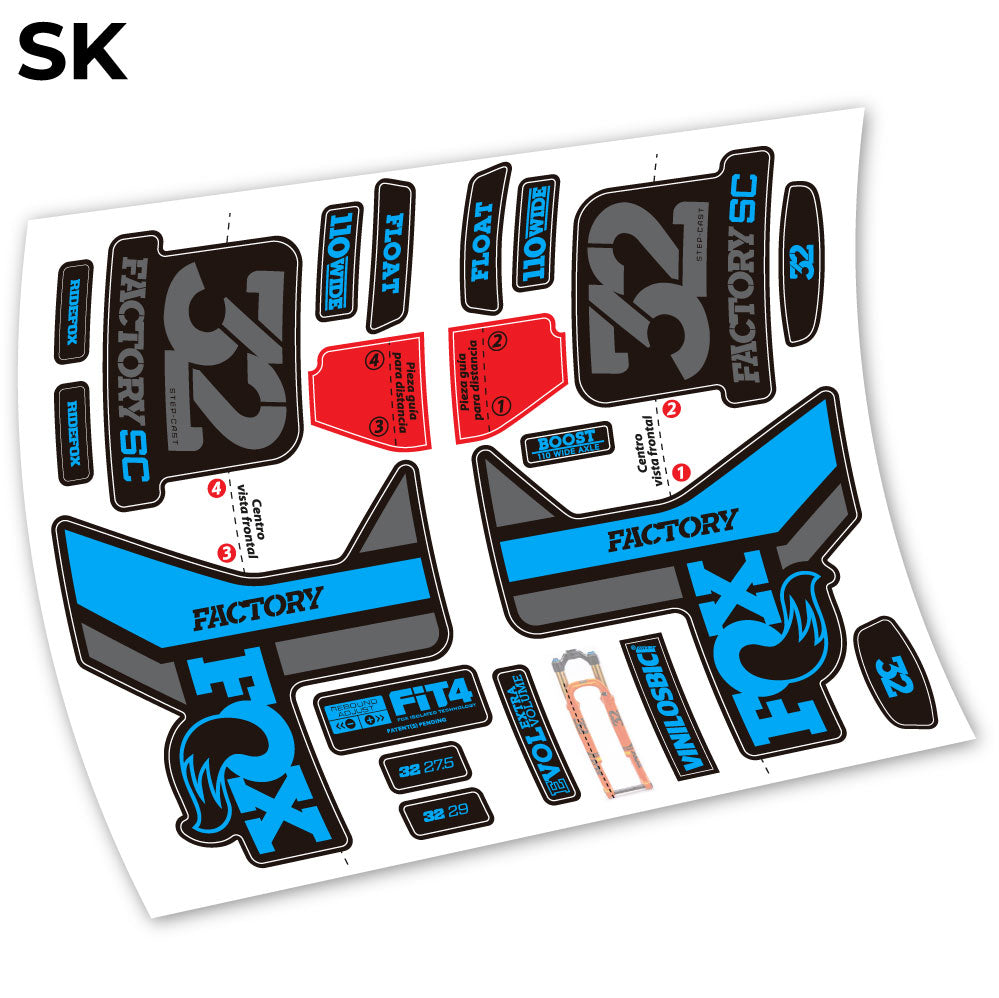 Aufkleber, Fox 32 2019, Fahrradgabel-Aufkleber, Vinyl