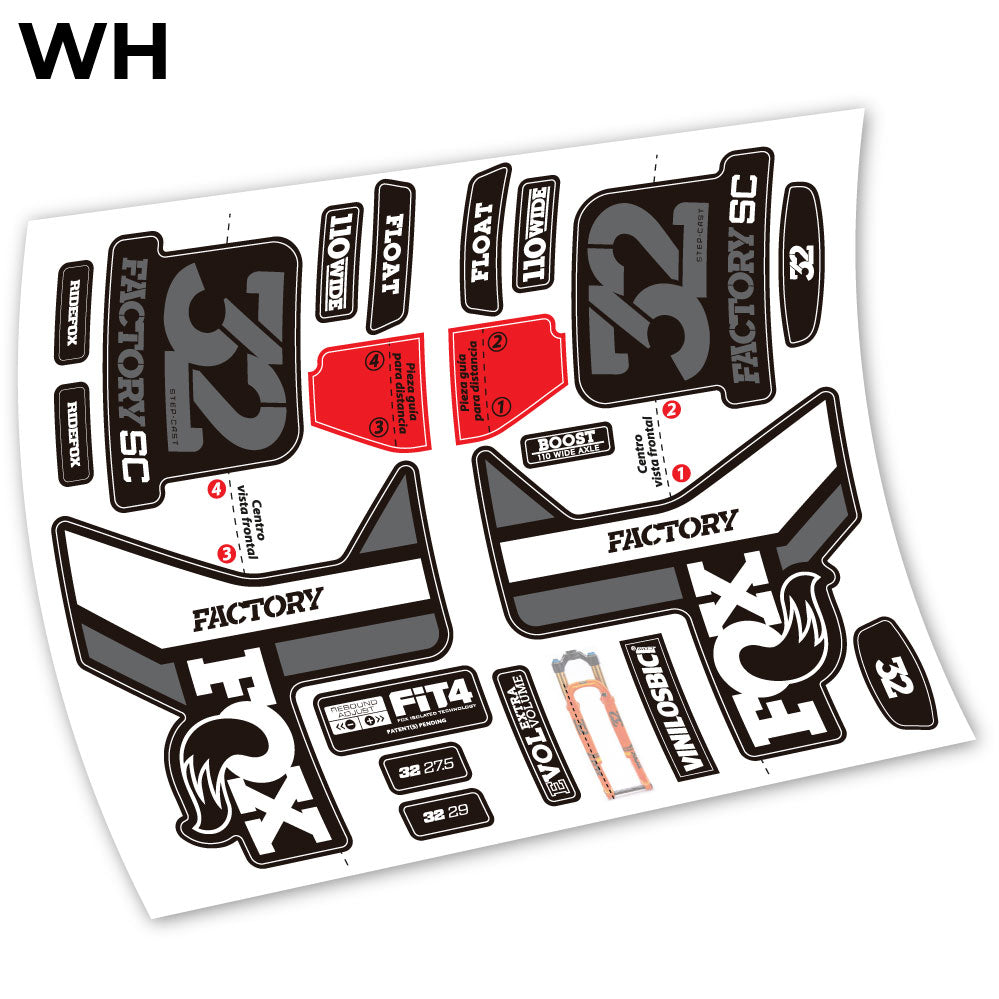 Aufkleber, Fox 32 2019, Fahrradgabel-Aufkleber, Vinyl
