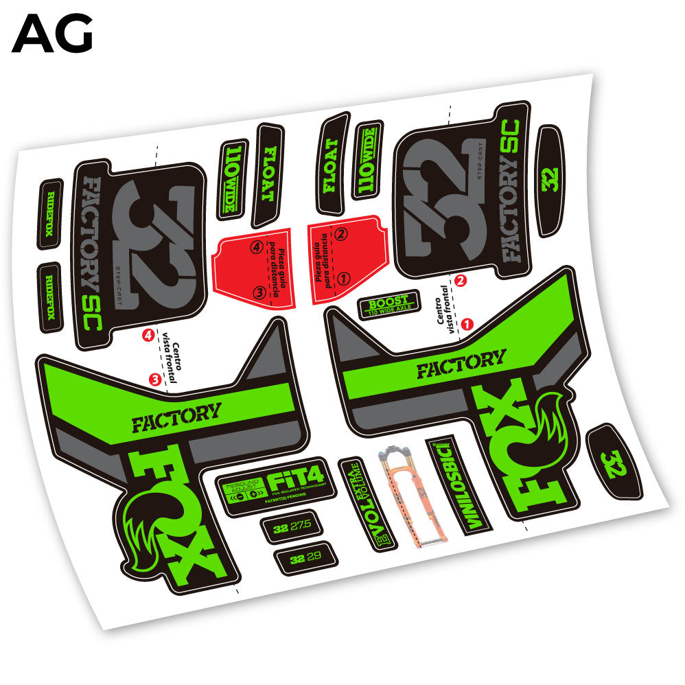 Aufkleber, Fox 32 2019, Fahrradgabel-Aufkleber, Vinyl