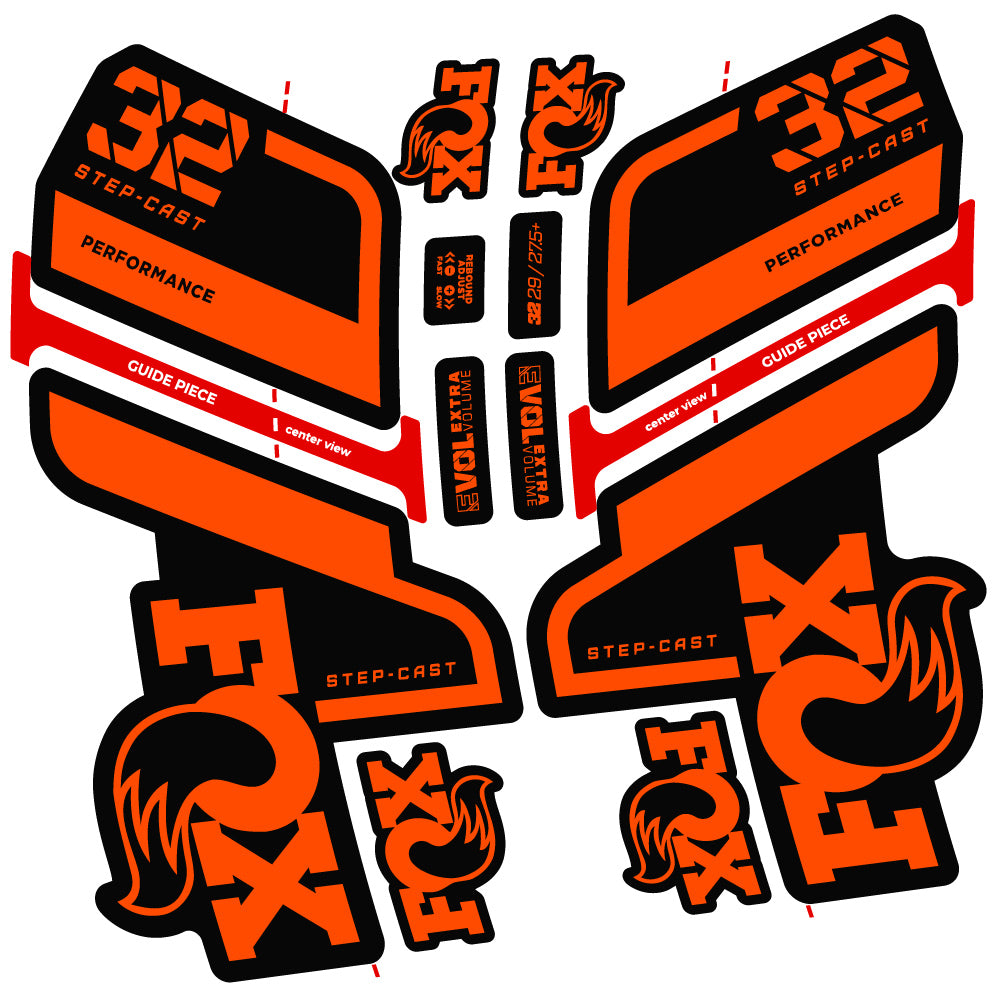 Aufkleber Fox 32 Step Cast Performance 2022, Fahrradgabel, Sticker Vinyl