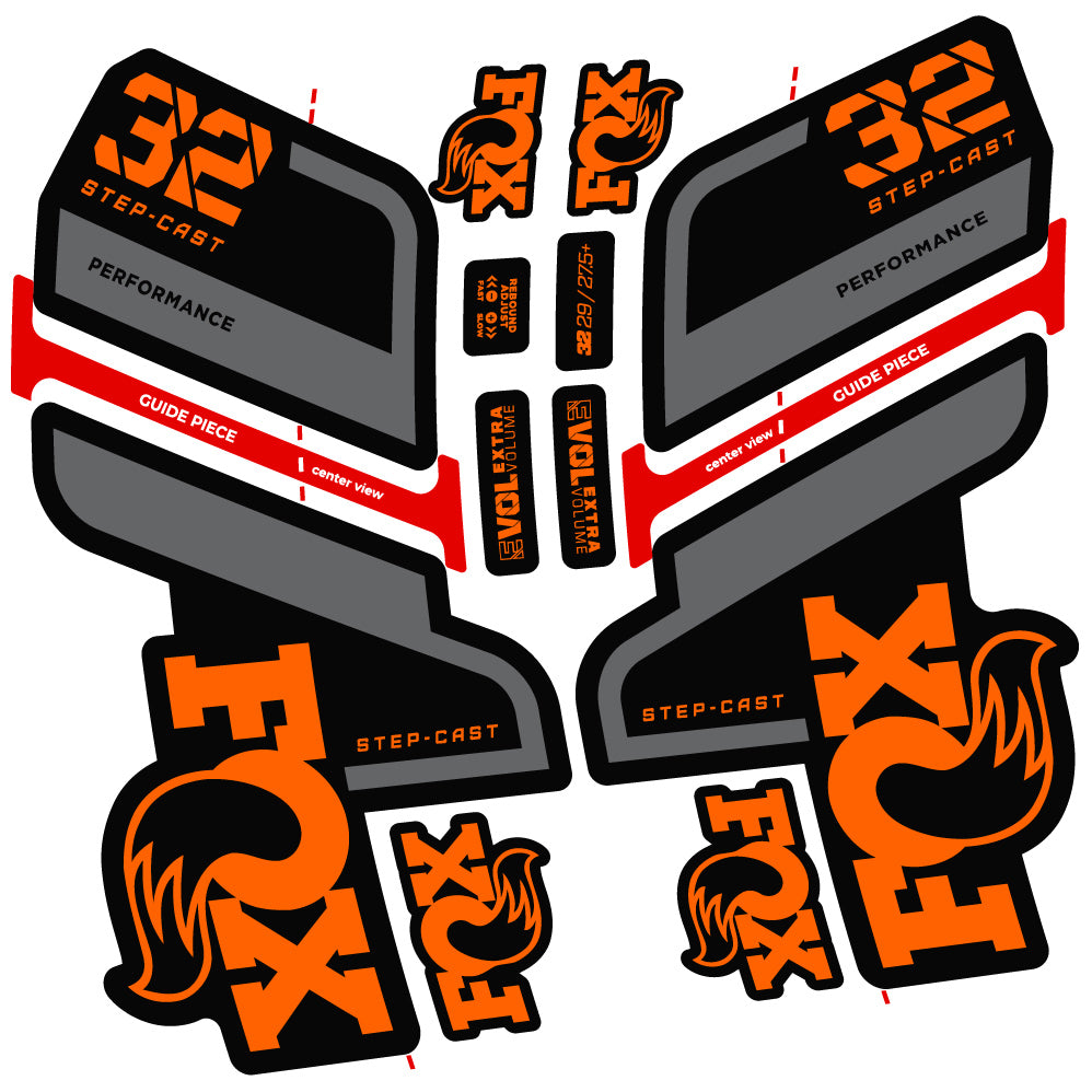 Aufkleber Fox 32 Step Cast Performance 2022, Fahrradgabel, Sticker Vinyl