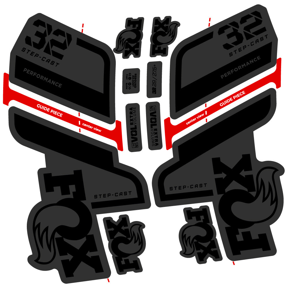 Aufkleber Fox 32 Step Cast Performance 2022, Fahrradgabel, Sticker Vinyl