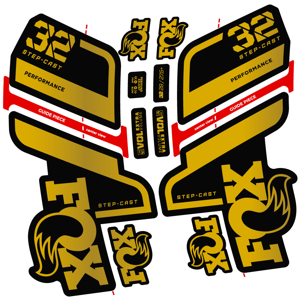 Aufkleber Fox 32 Step Cast Performance 2022, Fahrradgabel, Sticker Vinyl