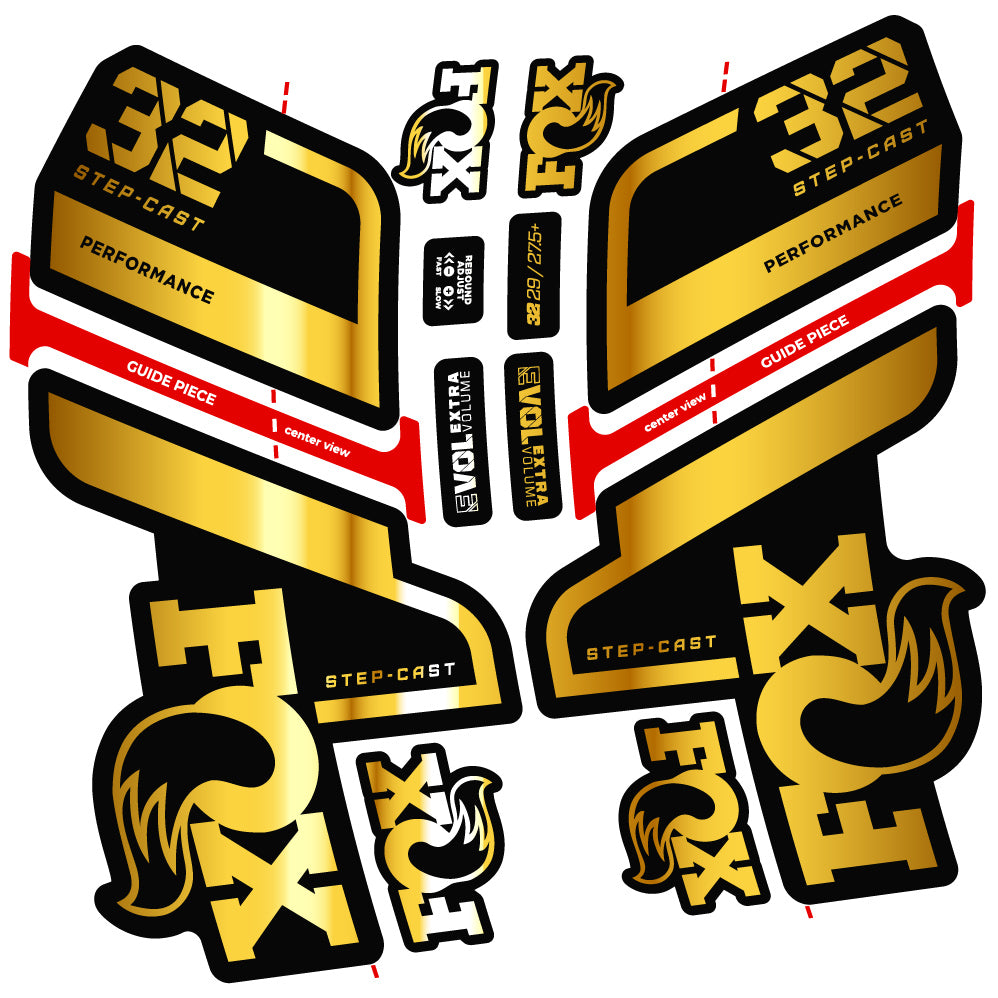 Aufkleber Fox 32 Step Cast Performance 2022, Fahrradgabel, Sticker Vinyl