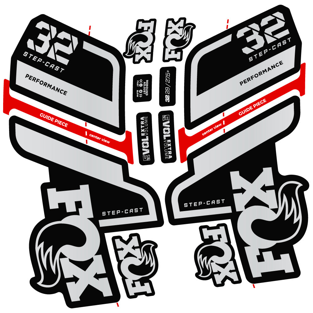 Aufkleber Fox 32 Step Cast Performance 2022, Fahrradgabel, Sticker Vinyl