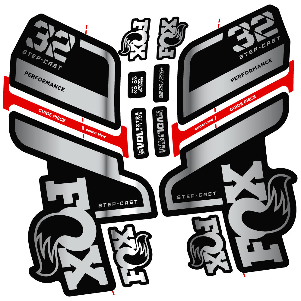 Aufkleber Fox 32 Step Cast Performance 2022, Fahrradgabel, Sticker Vinyl