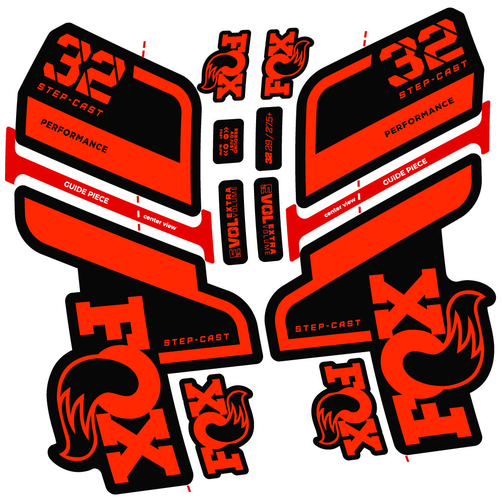 Aufkleber Fox 32 Step Cast Performance 2022, Fahrradgabel, Sticker Vinyl