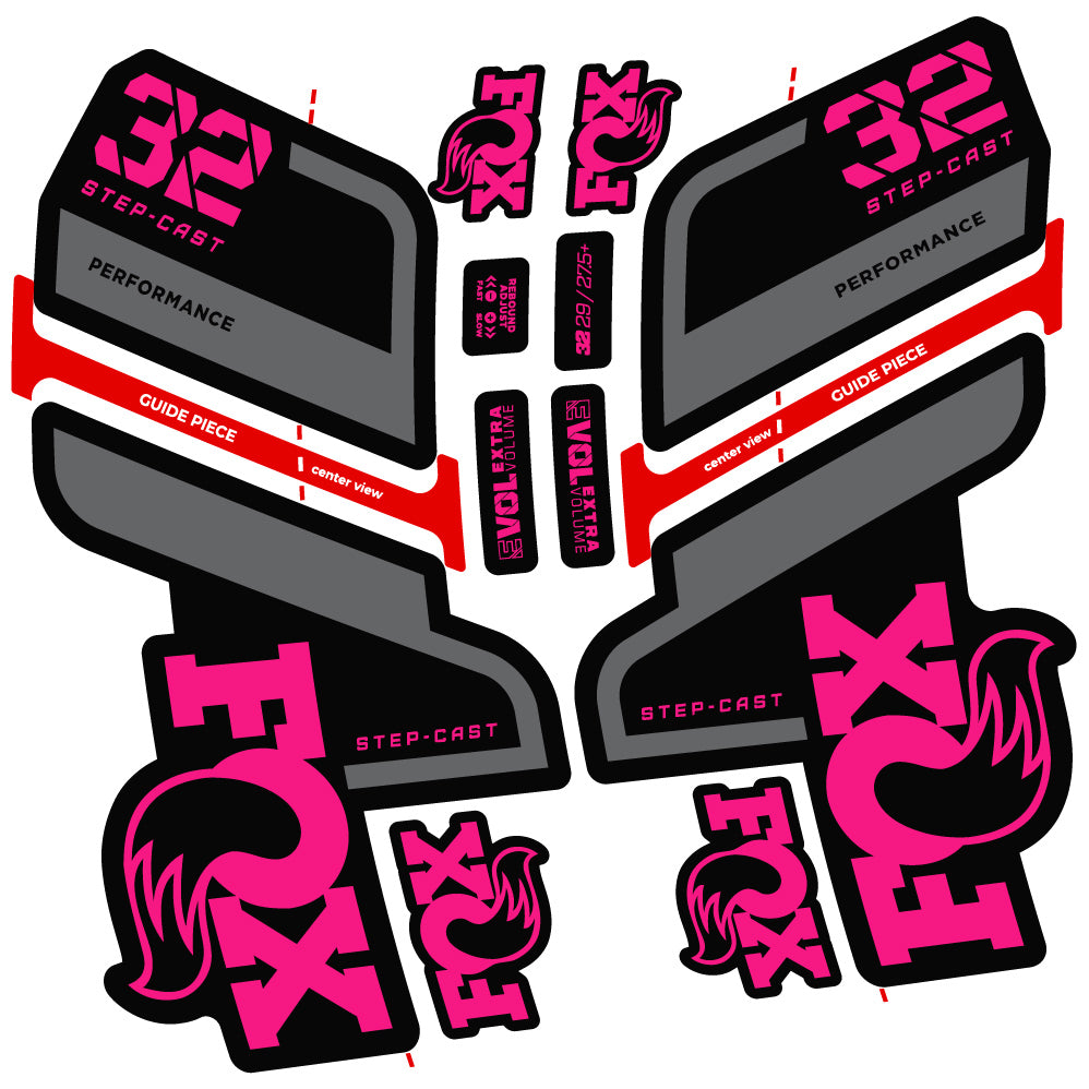 Aufkleber Fox 32 Step Cast Performance 2022, Fahrradgabel, Sticker Vinyl