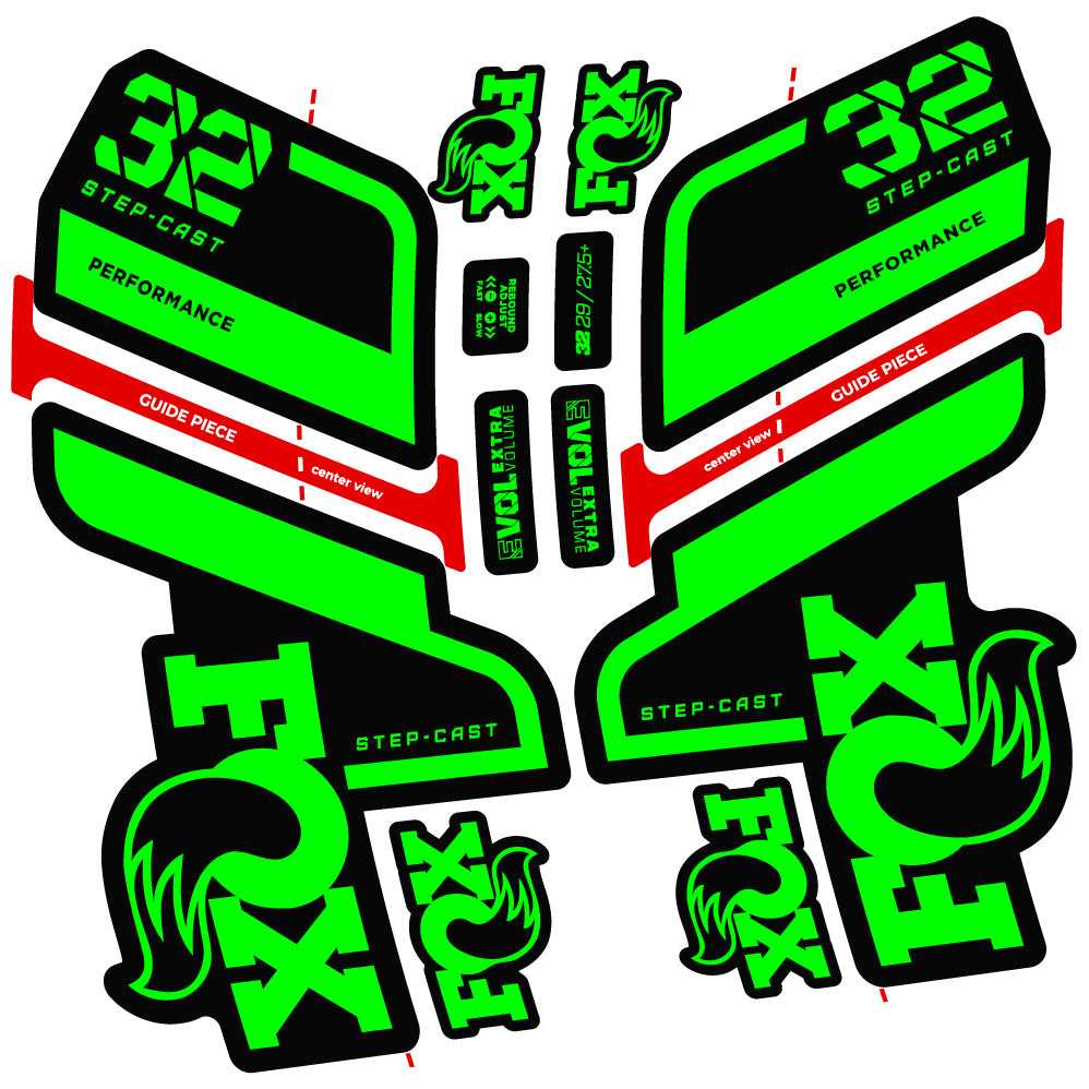 Aufkleber Fox 32 Step Cast Performance 2022, Fahrradgabel, Sticker Vinyl