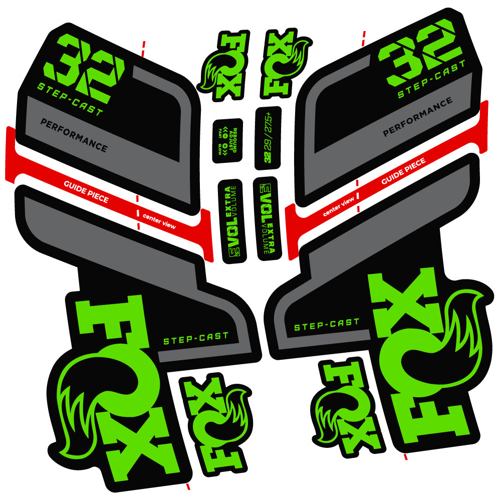 Aufkleber Fox 32 Step Cast Performance 2022, Fahrradgabel, Sticker Vinyl