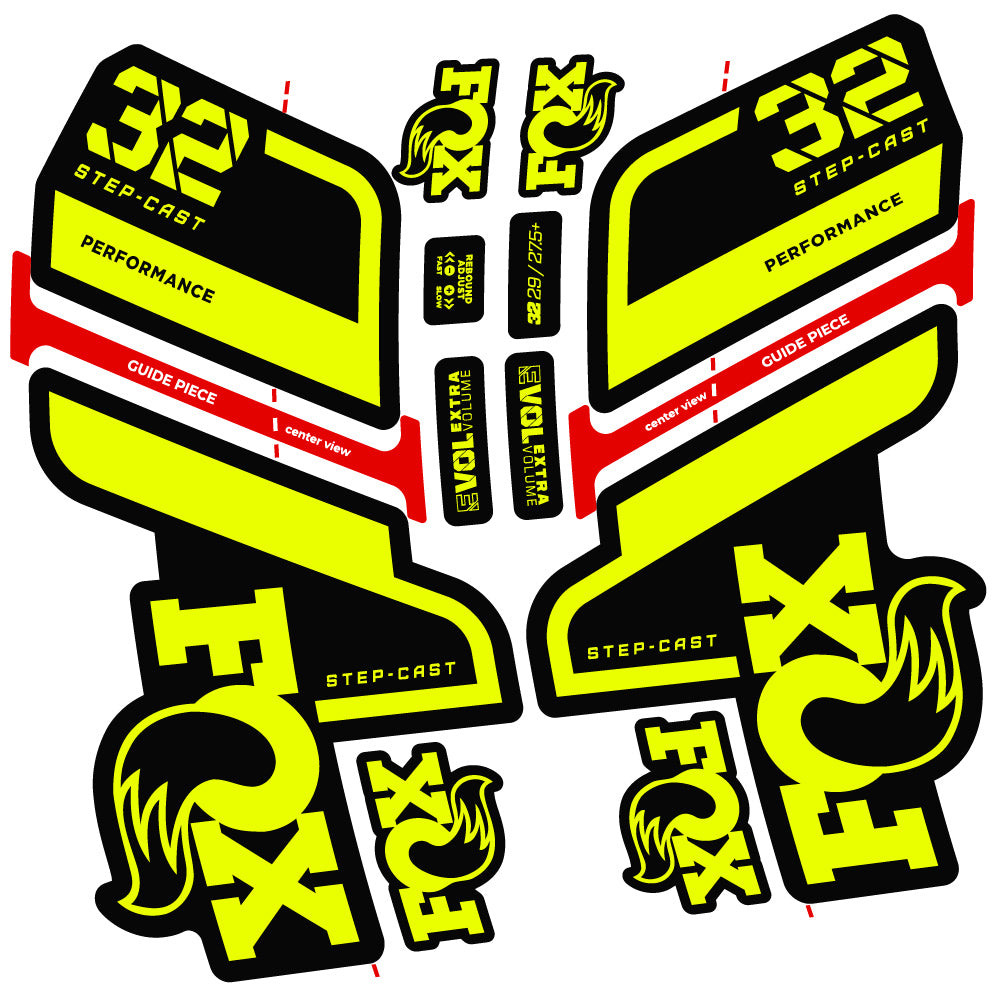 Aufkleber Fox 32 Step Cast Performance 2022, Fahrradgabel, Sticker Vinyl