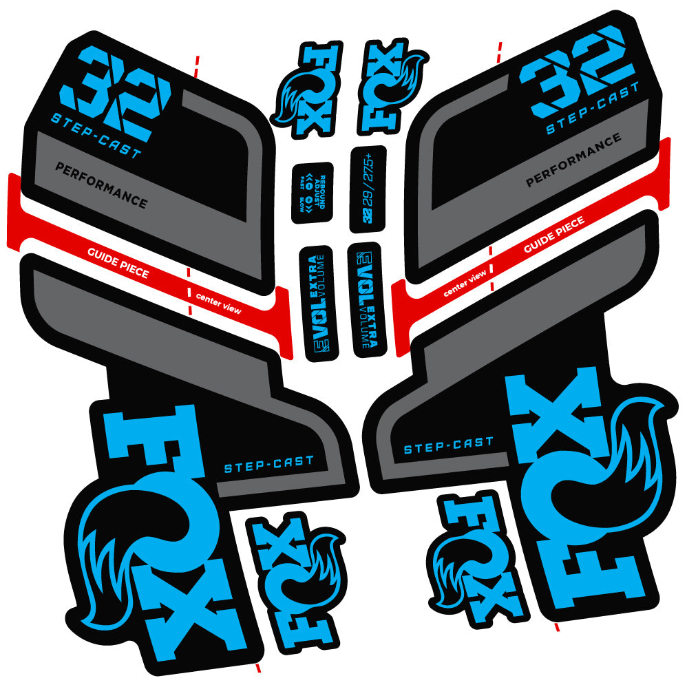 Aufkleber Fox 32 Step Cast Performance 2022, Fahrradgabel, Sticker Vinyl