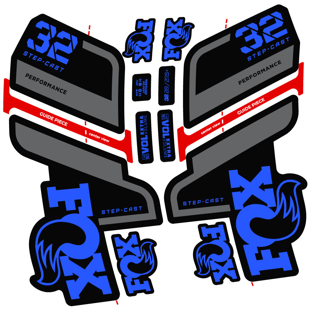 Aufkleber Fox 32 Step Cast Performance 2022, Fahrradgabel, Sticker Vinyl